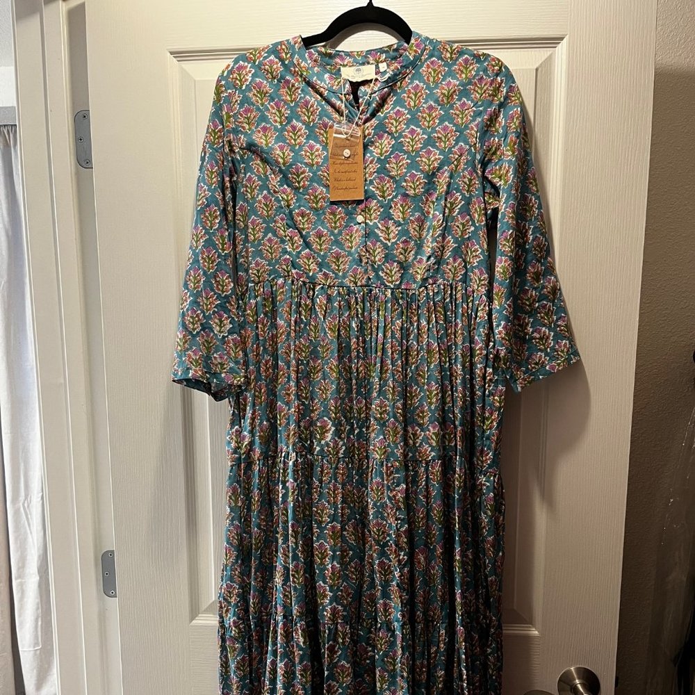 The Planter's Bungalow Long Sleeve Maxi Floral Dress